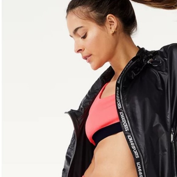 New Women's Long Anorak Jacket with Hood Hoodie Black lightweight Size Medium M - Picture 11 of 15